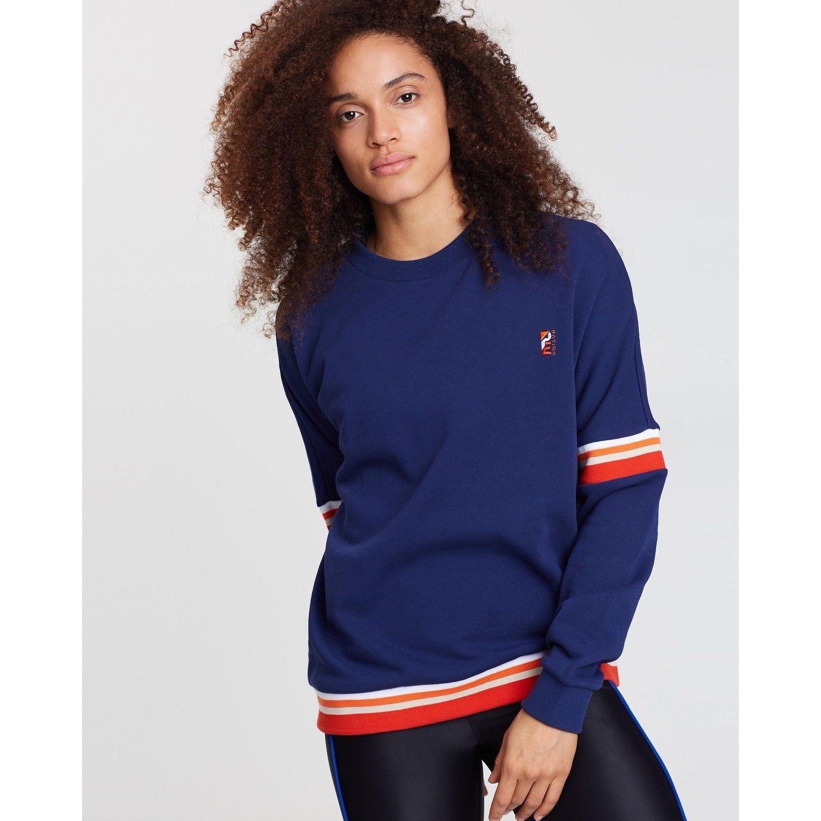 P.E Nation The Altitude Sweater Women’s Medium Navy Sweatshirt Athleisure Pullov